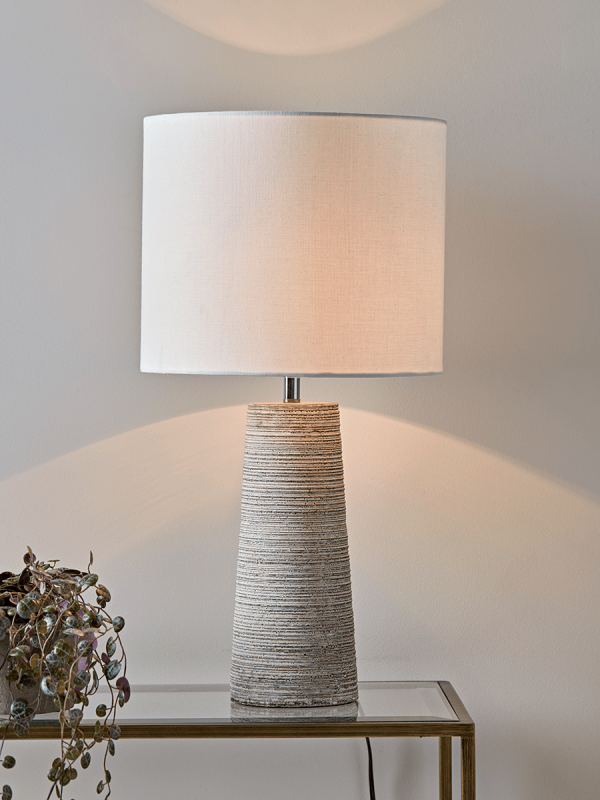 Ribbed Concrete Table Lamp